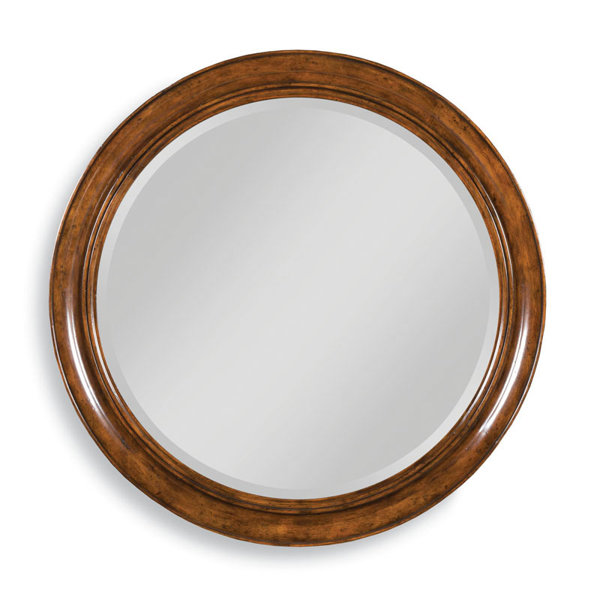 WoodbridgeFurniture Redonde Round Wood Wall Mirror Wayfair